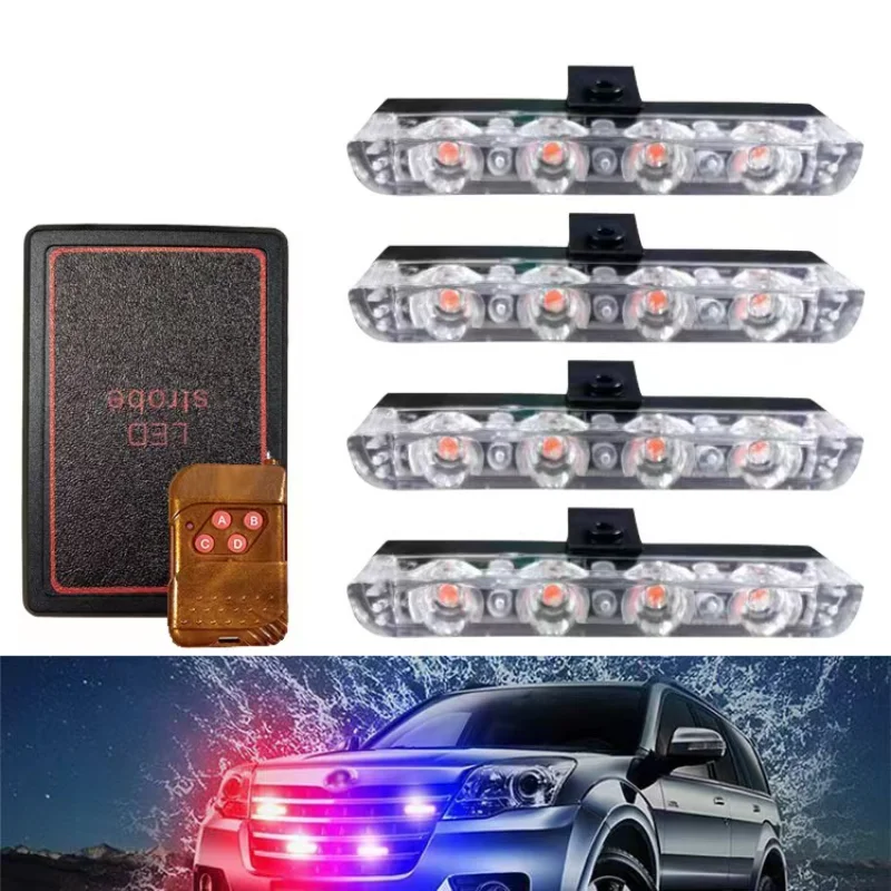 LED Strobe Light Wireless Car Emergency Flashing Light Car LED 12V Trailer Truck Strobos Police Warning Light Auto Diode Lamp