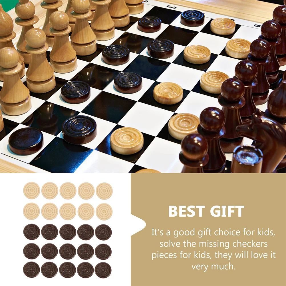 

96pcs Wooden Chess Pieces Educational Chessman Smooth Lightweight Easy Carry Intelligence Logical