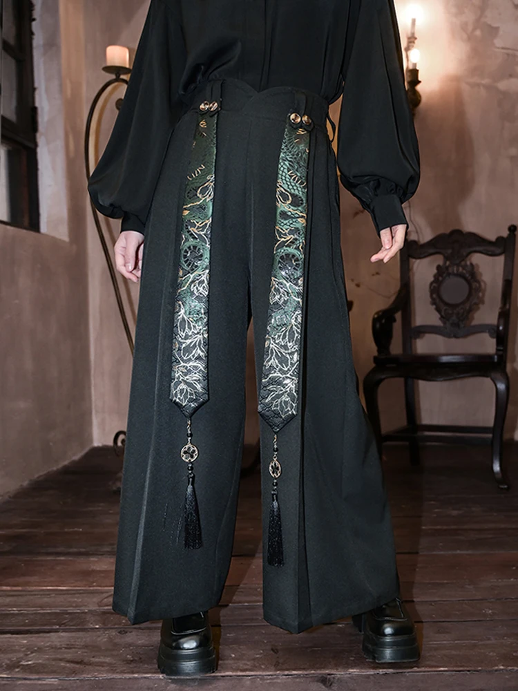 nouveau-pantalon-large-pour-femme-style-chinois-motif-serpent-dore-coupe-ample-taille-haute-en-polyester-et-elasthanne