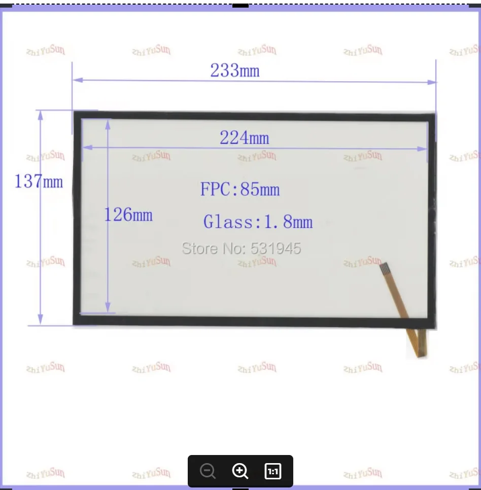 ZhiYuSun  	233mm*137 resistive touch screen display on the outside flat screen handwriting GPS navigation 10.1 -inch use tablePC