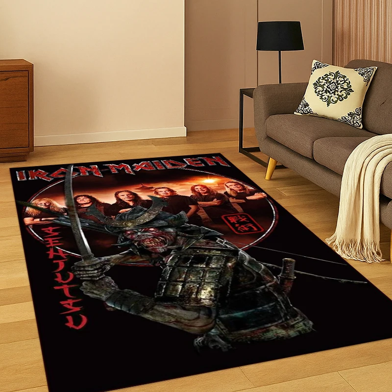 3D I-Iron Maiden Metal Band Carpet Rug for Bedroom Living Room Sofa Playroom Doormat Home Decor,Kid Game Area Rug Non-slip gift