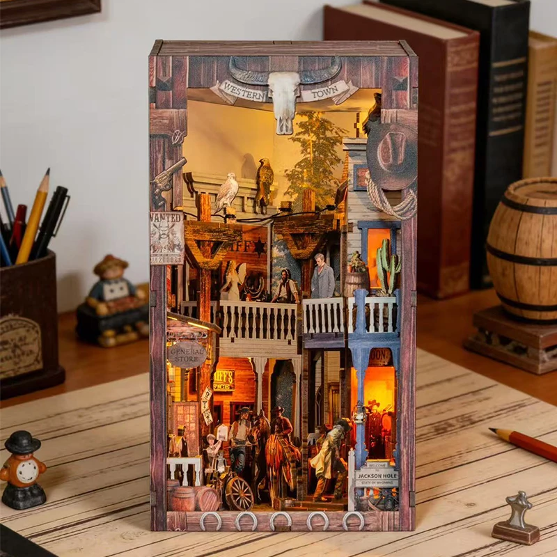 new-diy-wooden-western-town-book-nook-shelf-insert-kits-miniature-model-kit-bookend-for-friends-birthday-gifts
