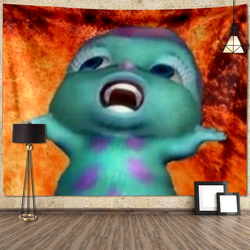 Muster Wandverkleidung Bibble Meme sagt lustig Tapisserie Stoff Cartoon Fantasy Decke Schlafzimmer Dekor Hintergrund Stoff Teppich Matten