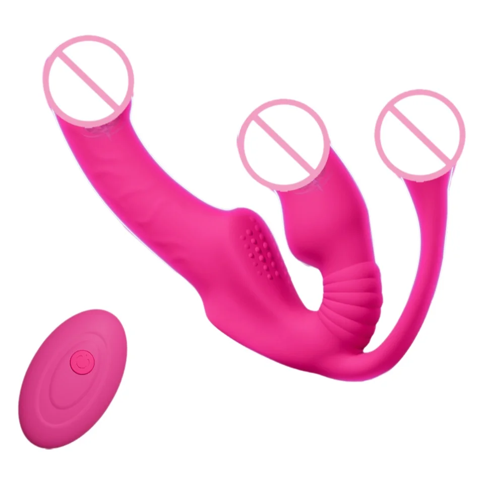 3 In 1 Vibrator G-spot Stimulate Clitoris Strapless Strap On Dildo Vibrator Anal Plug Massager Lesbian Sex Toy For Couple
