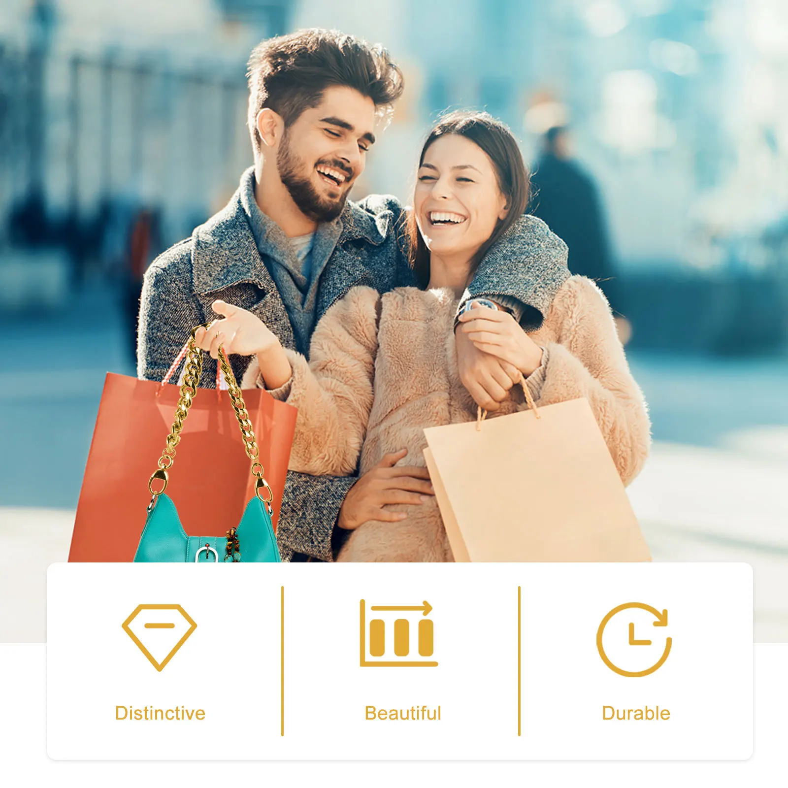 Eleganter Ersatz-Geldbörsenriemen aus poliertem Metall für Handtaschen, Schultertasche, Umhängetasche, Zubehör, Handtaschenkette