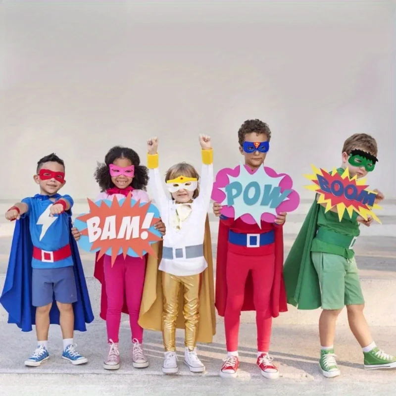 

Superhero Costumes For Boys&Girls Cosplay Superhero Cloaks Halloween Party Dress Up Cosplay Eye Mask Christmas Gift