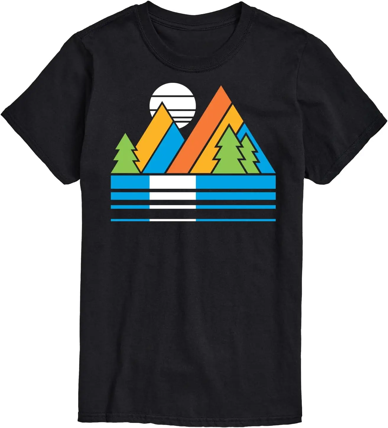 Instant Message - Retro Mountains Sunset - Men's Short Sleeve Graphic T-Shirt