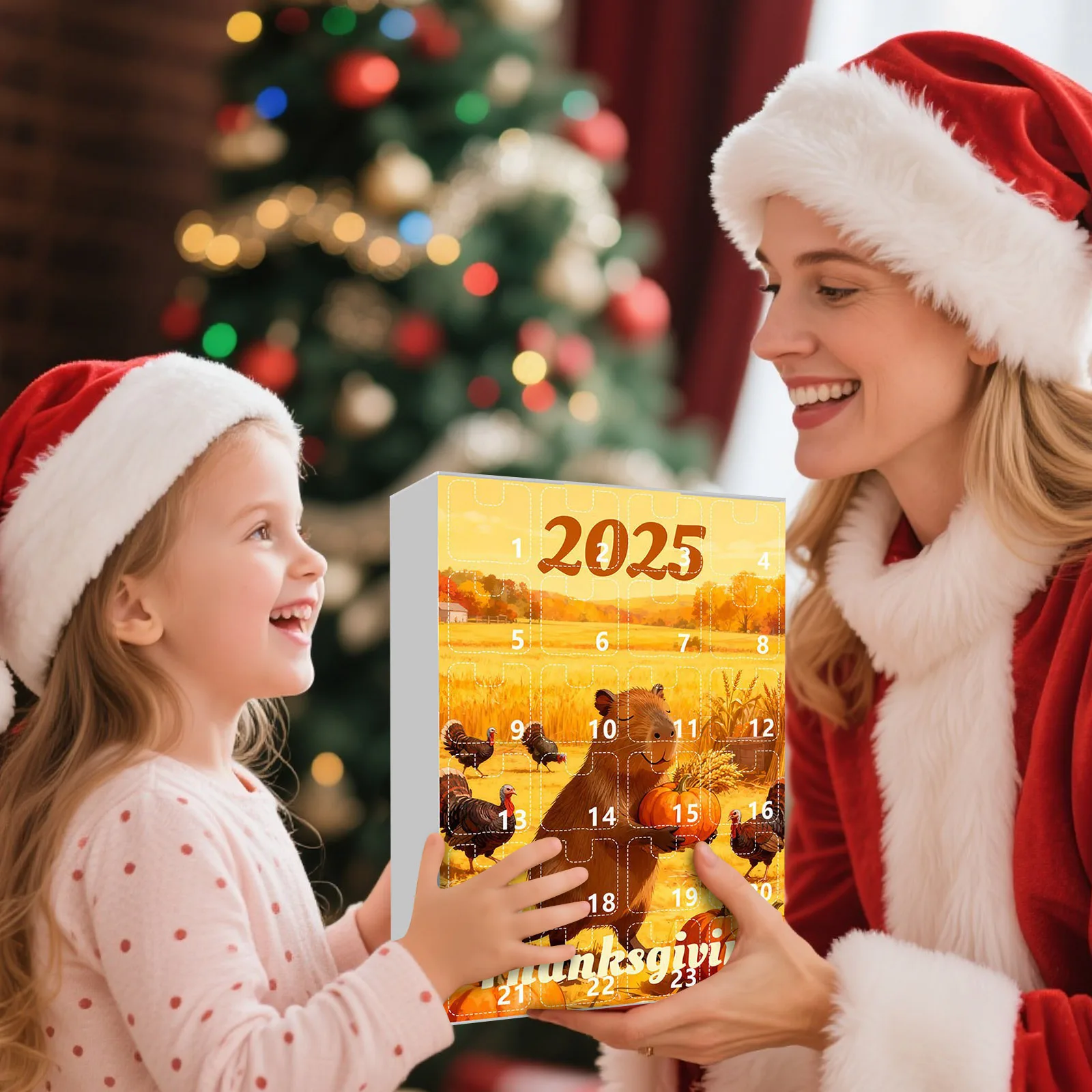 مؤقت اللعبة للأطفال تقويم القدوم تشريح عيد الميلاد العد التنازلي قلادة تحتوي على 24 المعلقات الاكريليك ساعات دش مناسبة #2