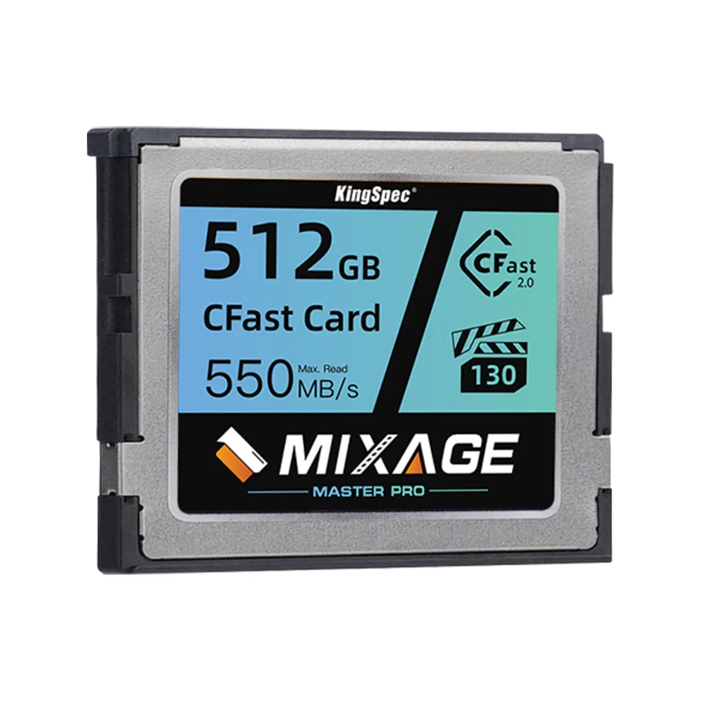 بطاقة ذاكرة KingSpec Cfast 2.0 256 جيجابايت 512 جيجابايت 1 تيرا بايت CFast SATA بطاقة ذاكرة IPC صناعية سرعة 450 ميجابايت/ثانية للفيديو عالي الدقة 4K