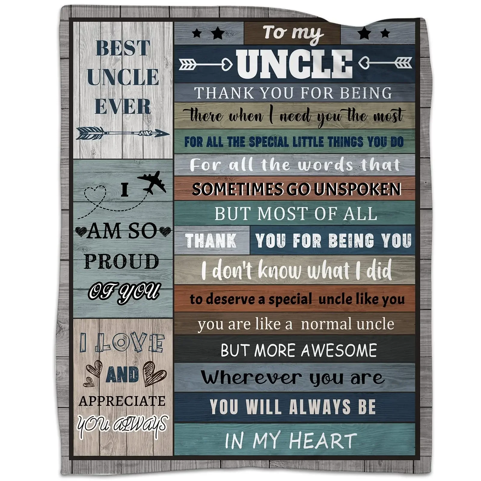 

Soft Flannel Blanket for My Best Uncle, Gift for Father's Day, Birthday Gift from Niece and Nephew to Uncle