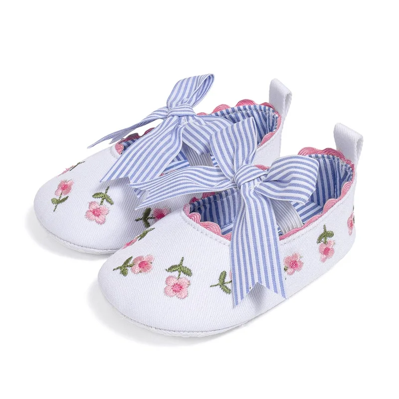 เด็กวัยหัดเดินเด็กสาวเจ้าหญิงรองเท้าน่ารัก 3D โบว์ใหญ่ลายดอกไม้ลื่น First Walking Soft Sole รองเท้า