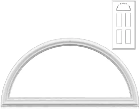 

1-Piece 22x10" Round Top Door Frame Replacement Kit for 1" Glass (No Glass) – Exterior Front Door Window Frame