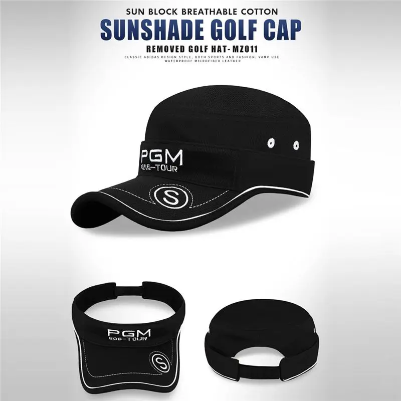 ABJV キャップ男性女性夏ゴルフ帽子日焼け止め通気性多機能取り外し可能なキャップ MZ011 ブラック