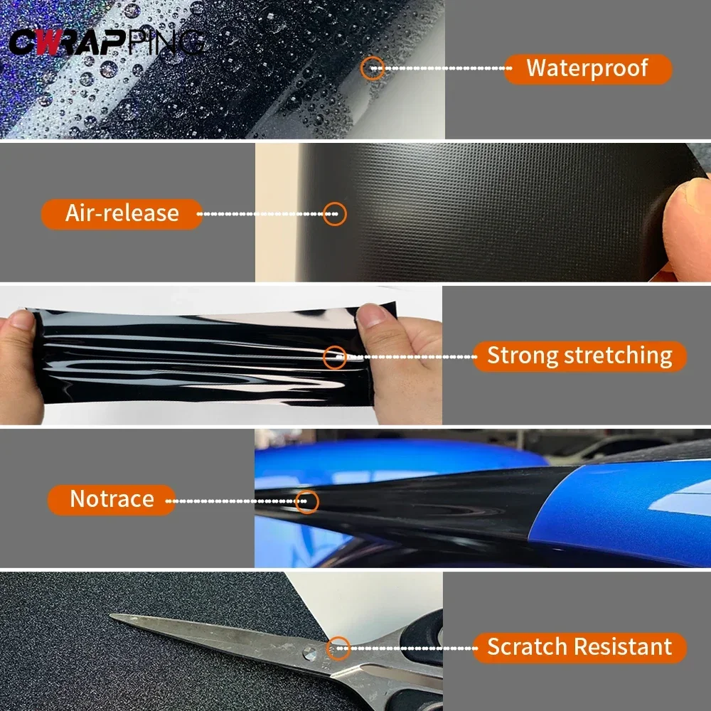 Holographic Rainbow Laser Vinyl Car Wrap Glossy Customization Film Decal Auto Interior Exterior Stickers for Car Accessories