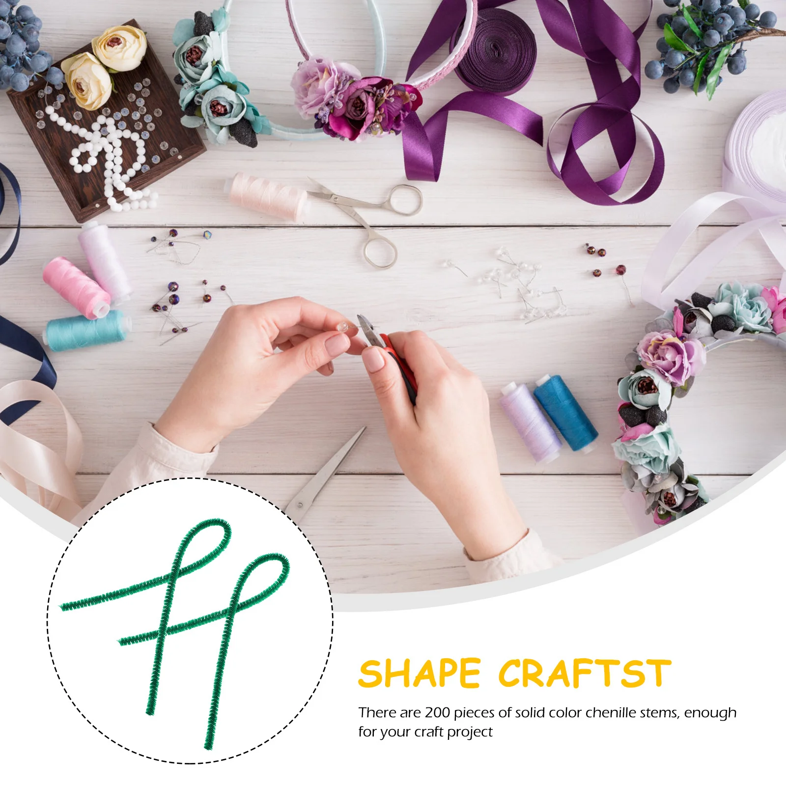 200 قطعة من سيقان الشنيل الملونة سلك مرن للحرف اليدوية الإبداعية وسيقان الشنيل الفنية للأطفال