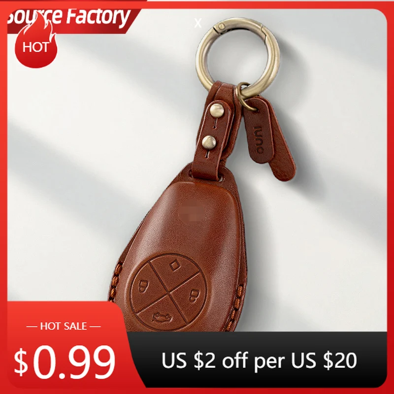 

Car Stickers Genuine Leather Protector for Leapmotor T03 S01 C11 C01 Key Case Cover Fob