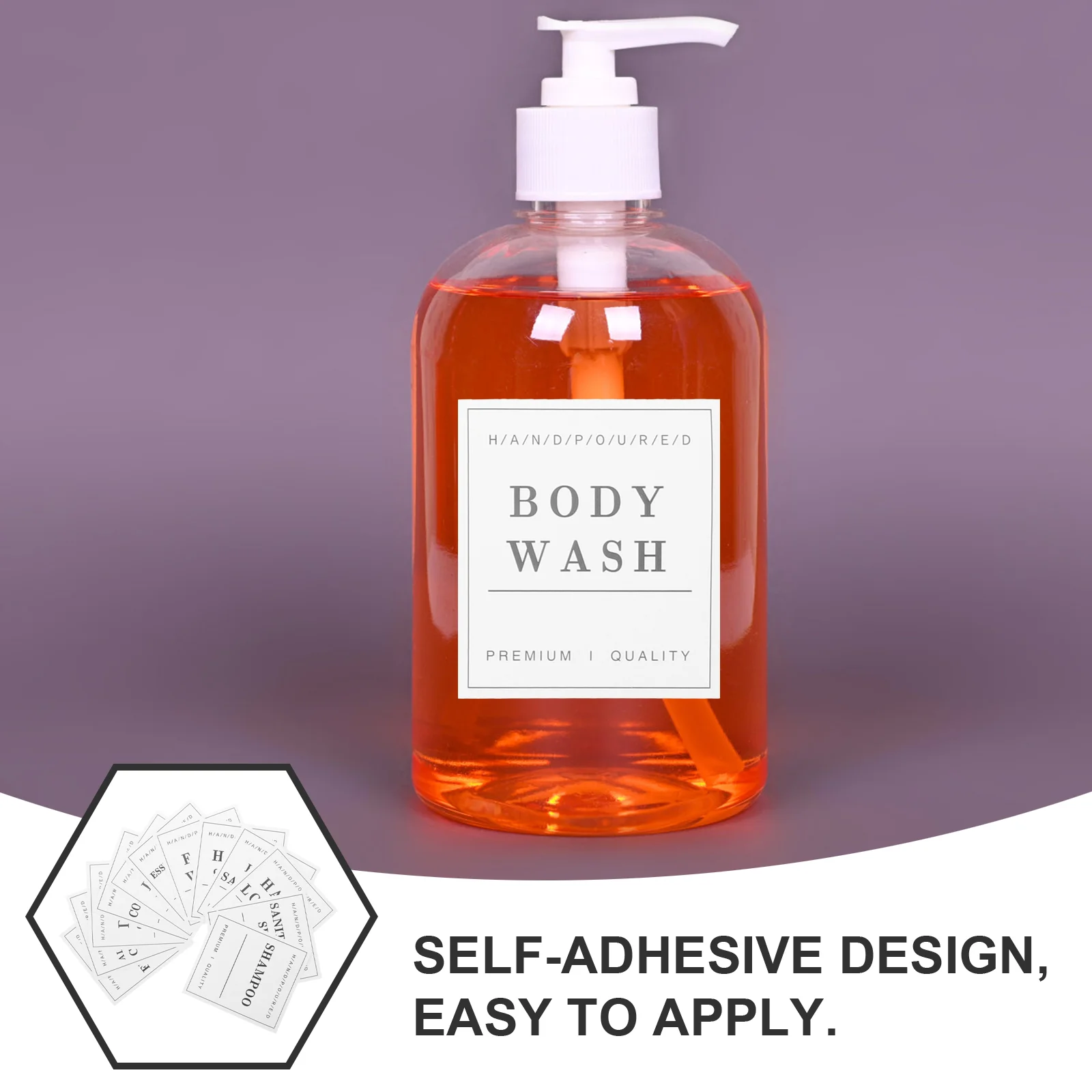12 Pcs Bathroom Storage Tags Hand Shampoo Label Bottle Decals Travel Lable Stickers Water Proof Self-adhesive Pvc