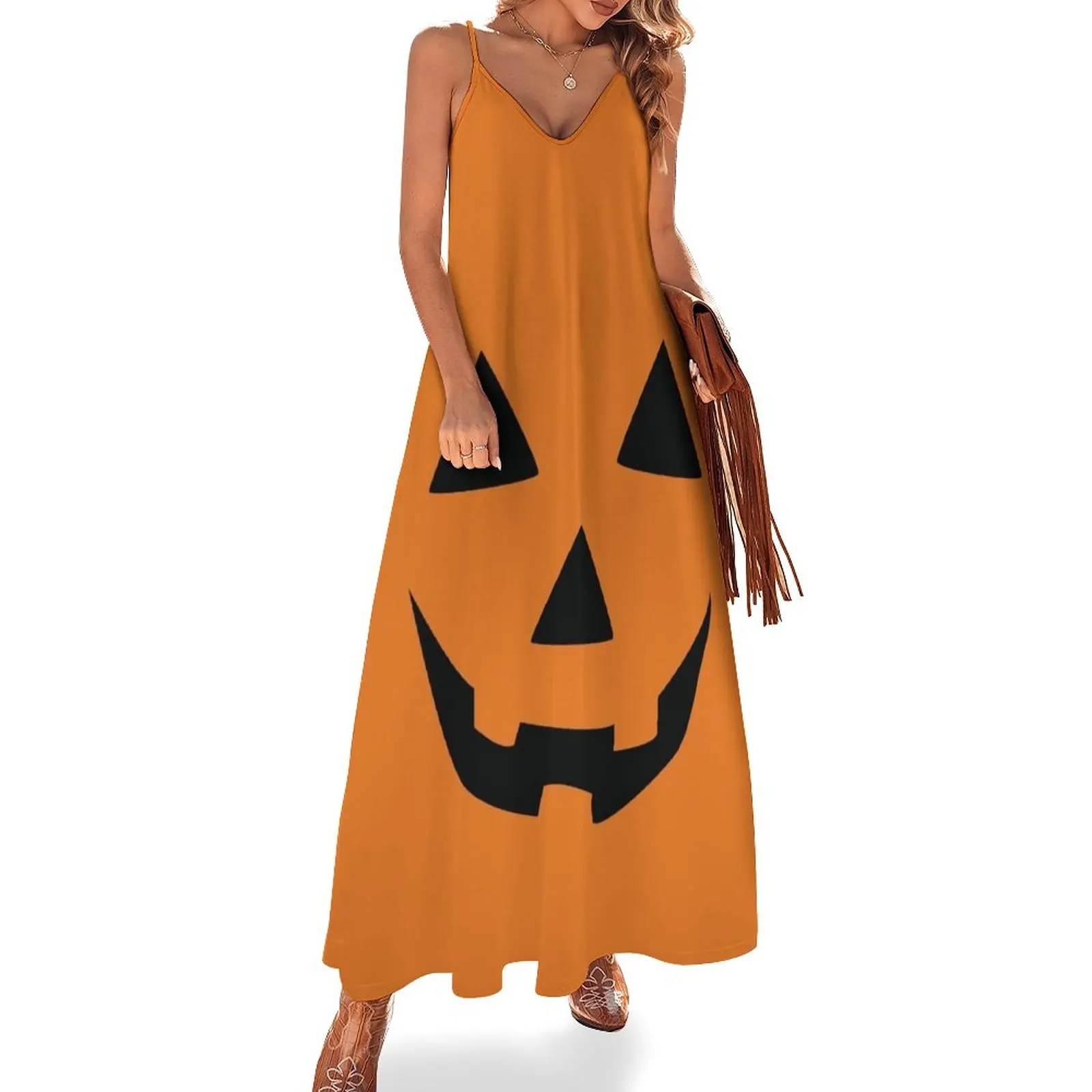 

Jack-o-lantern Sleeveless Dress women's clothing summer 2023 novelties Beachwear long dress women summer