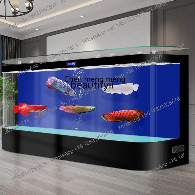 Extra Large Office Company Fish Tank High-End Floor-Standing Wall-Mounted Living Room New Hot-Bent Glass