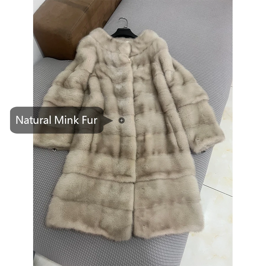 Genuine Mink Fur Coat Women Real Fur Jackets Warm Long Jackets Luxury Clothing High Quality New Arrivals