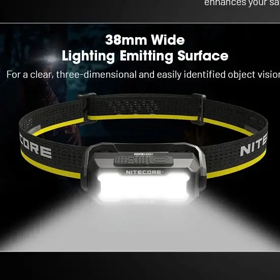 NITECORE HA15 UHE كشافات خفيفة الوزن للتخييم في الهواء الطلق مصباح أمامي مثبت على الرأس مصباح الصيد تشغيل كشافات كشافات العمل