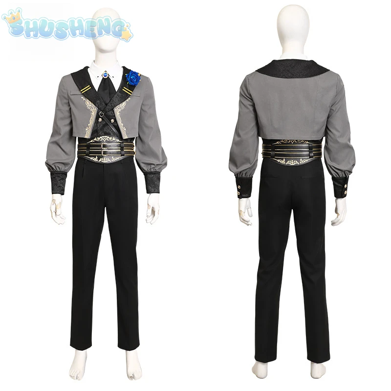 Sephiroth FF14 Game Final Fantasy Cosplay Blue Rose Thorn Night Costume Shoes Accessories props jackets Halloween Party Uniform