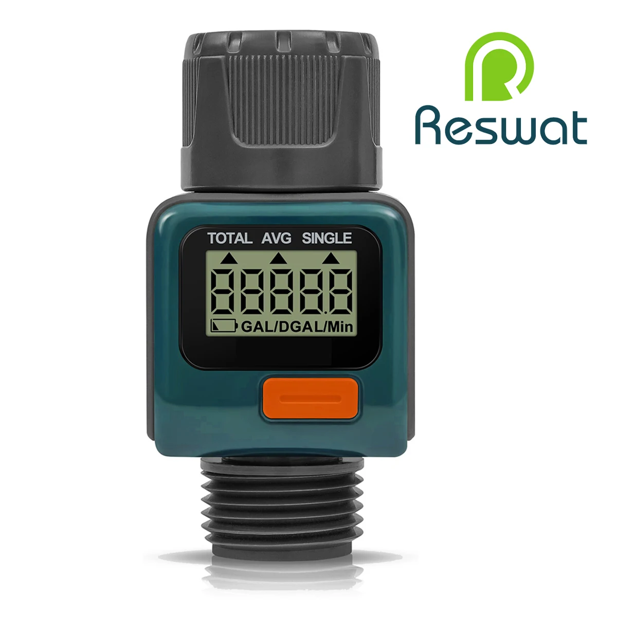 

Reswat FM-004 Water Flow Meter Measure Gallon/Liter Consumption and Flow Rate for Garden Hose Watering, RV Water Tank Filling