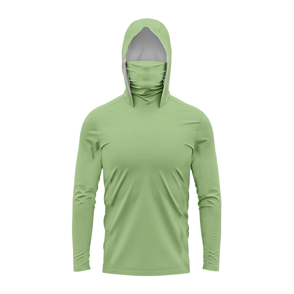 Herren UPF50+ Einfarbiger Angel-Hoodie mit integrierter Gesichtsmaske, leicht, langärmelig, schnelltrocknend, für Wandern und Bootfahren, in mehreren Farben – Detail 9