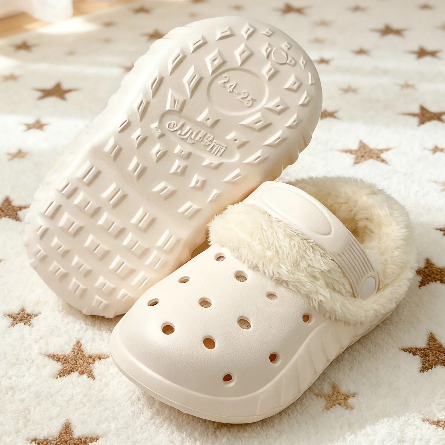 Nuove scarpe con buco caldo in velluto cartone animato per bambini, pantofole in cotone da uomo con suola morbida per bambini grandi