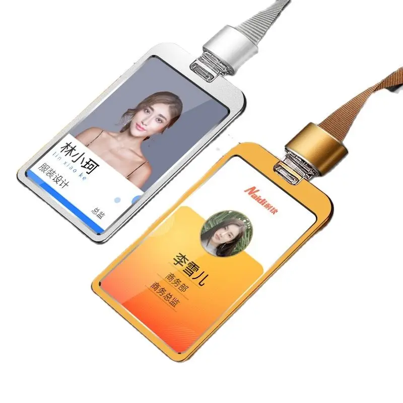 Aluminium Alloy ID Badge Card Holder Office Worker Cardholder Credit Card Case Card Protector Christmas Gift