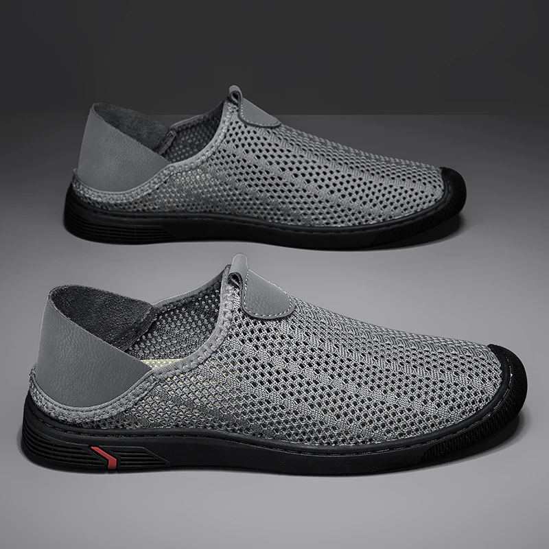 Men's Casual Shoes Men's Fashionable All-Matching Sneakers Men's Shoes Flying Woven Breathable Mesh Cloth Shoes