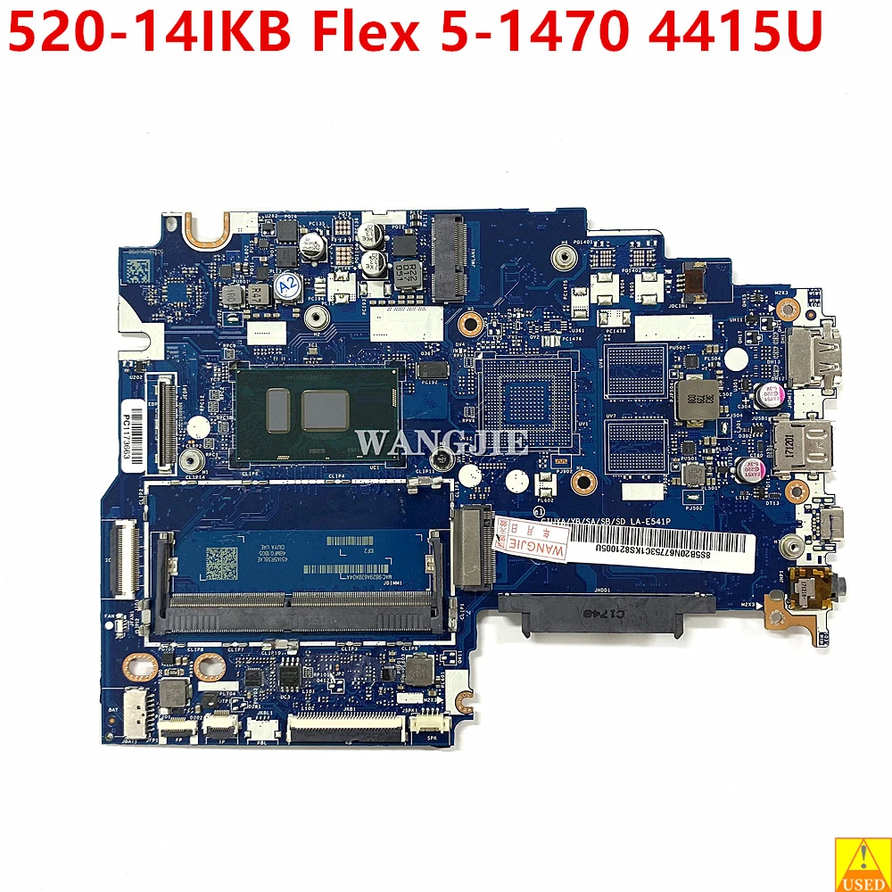 

5B20N67753 For Lenovo Yoga 520-14IKB Flex 5-1470 Laptop Motherboard CIUYA YB SA SB SD LA-E541P SR348 Pentium 4415U CPU