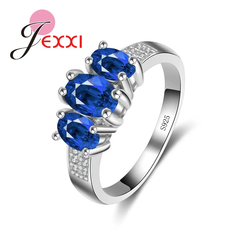 Anelli di cristallo austriaco per le donne gioielli da sposa da sposa anello di fidanzamento in argento Sterling 925 Anillos Bijoux Bague