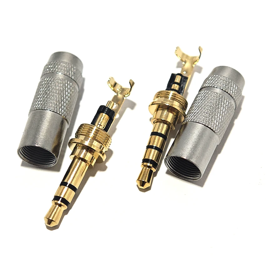1Pair 3.5mm Male Jack Audio Plug 3 4-Pole Earphone Connector For ...