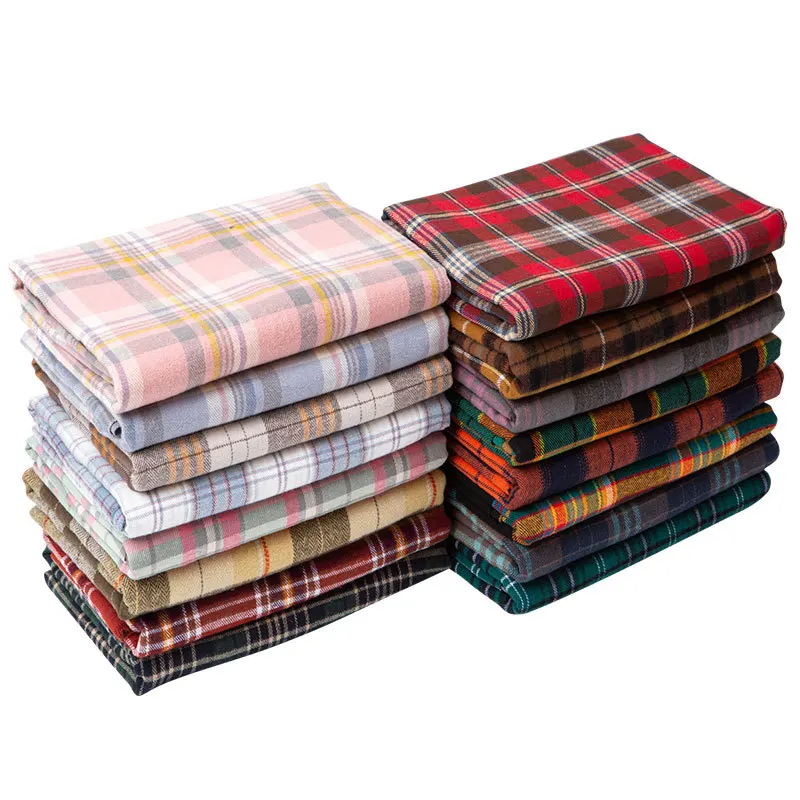 Cotton matte plaid flannel fabric DIY shirts casual pants children\'s clothing fabric tablecloth cloth hand sewn Pillow cover