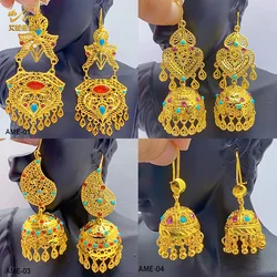 new gold-plated earrings, Xinjiang ethnic style Indian bride ear-hanging earrings, Nigerian jewelry wholesale