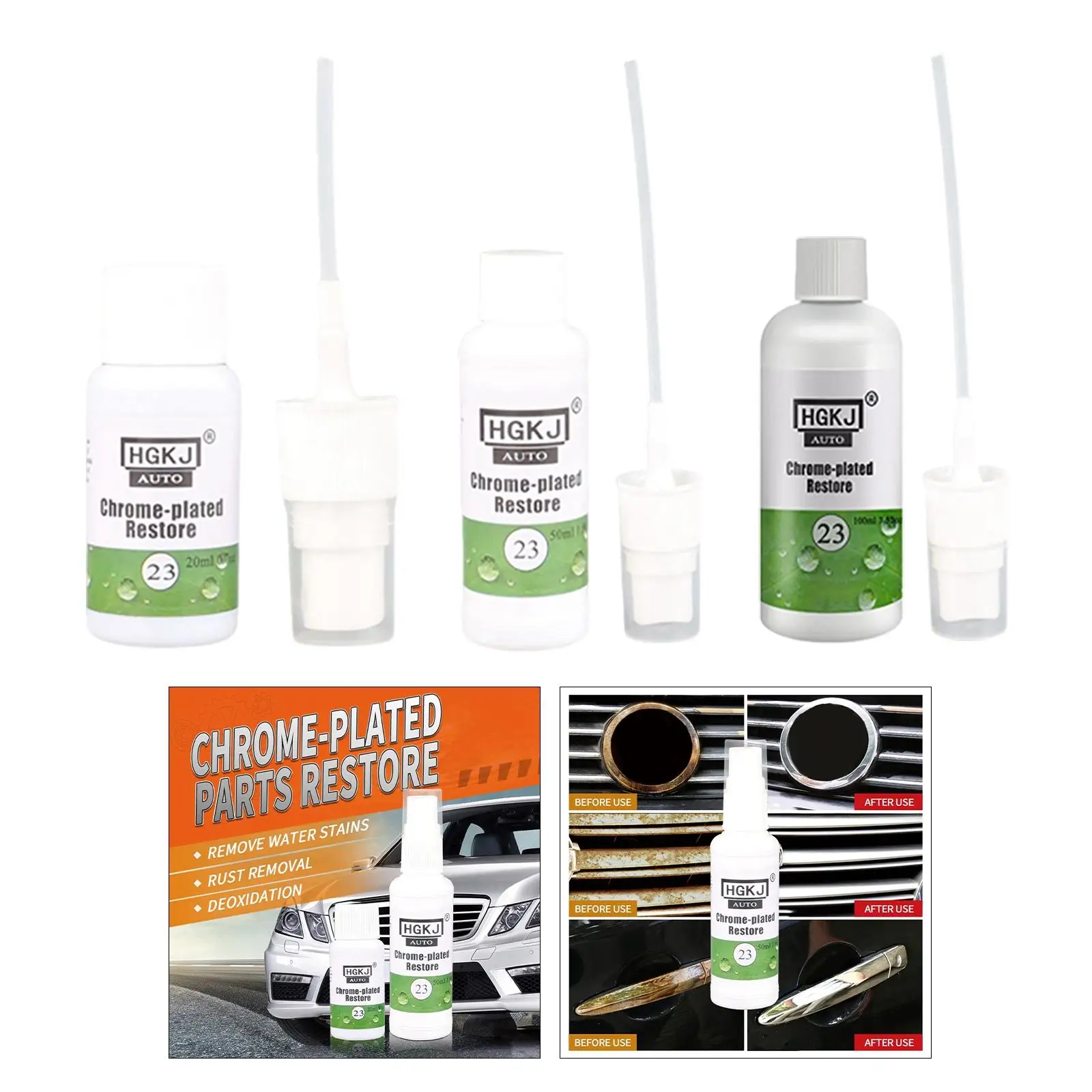 Car Rust Stain Remover Rust Refining Bright Metal Strip Anti Rust Removal Rust Inhibitor for Door Hinges Bikes Kitchen Home