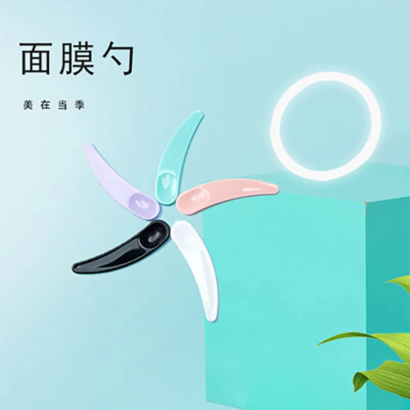 10 pçs mini espátula cosmética descartável colher curvada máscara de maquiagem colher de creme para os olhos vara compõem kits de ferramentas de beleza facial