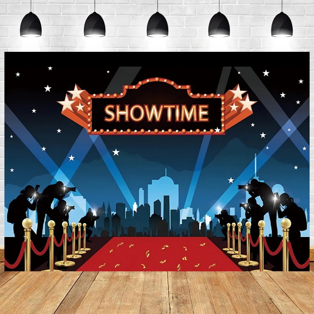 Cinema Movie Night Theme Photography Hollywood Red Carpet Film Event Star Backdrop Adults Birthday Party Red Carpet Decorations