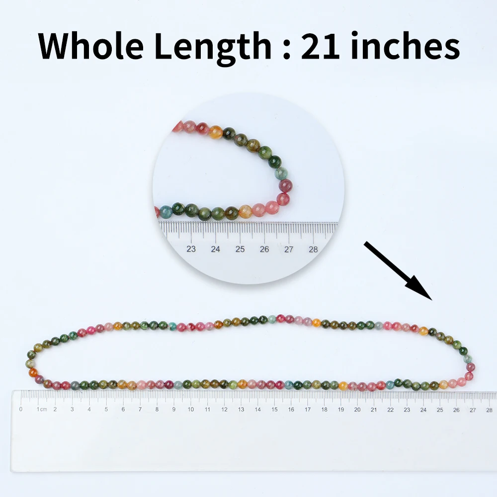 A++ Natural 21inches Colorful Tourmaline 5.5-6mm Loose Beads for Jewelry Making Bracelet Wholesle Stone Beads DIY Accessories