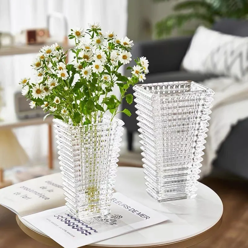 Nordic Ins Crystal Glass Vase Dining Table Ornament Hotel Decoration Living Room Baccarat Handmade Glass Vase