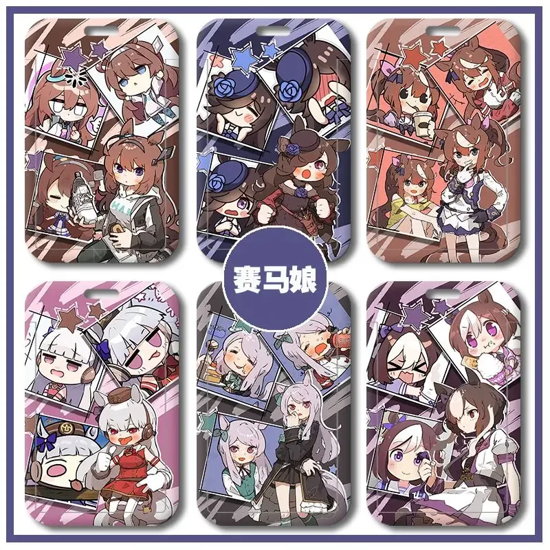 

Mihono Bourbon Pretty Derby Anime student Meal Card Holder Card Cover Access Cards Retractable Credit Card Protective Sleeves