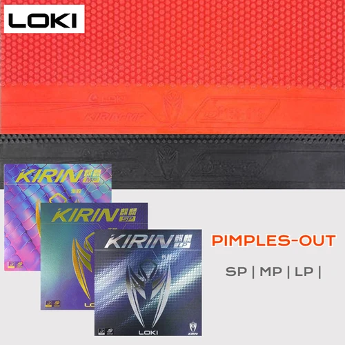 LOKI KIRIN-Goma para tenis de mesa con espinillas SP/MP/LP, hoja de goma para Ping Pong con esponja preadherida, espinillas largas de goma