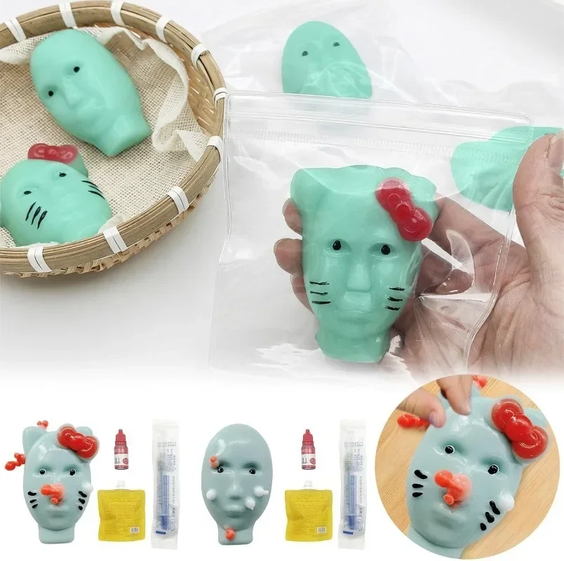 Pimple Popper Fidget Toy with Filler Tools Weird Alien Design Stress Relief Squeeze Toys for Adults Reusable Anxiety Reducer