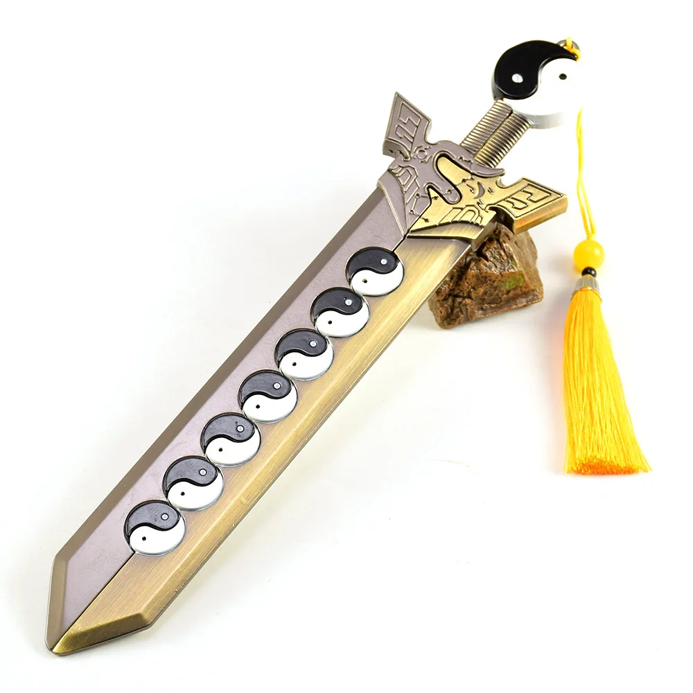 26 CM Chinese Ancient Swords Tai Chi Yin Yang Eight Trigrams Sword Metal Craft Model Collectible Desk Ornaments Creative Gifts