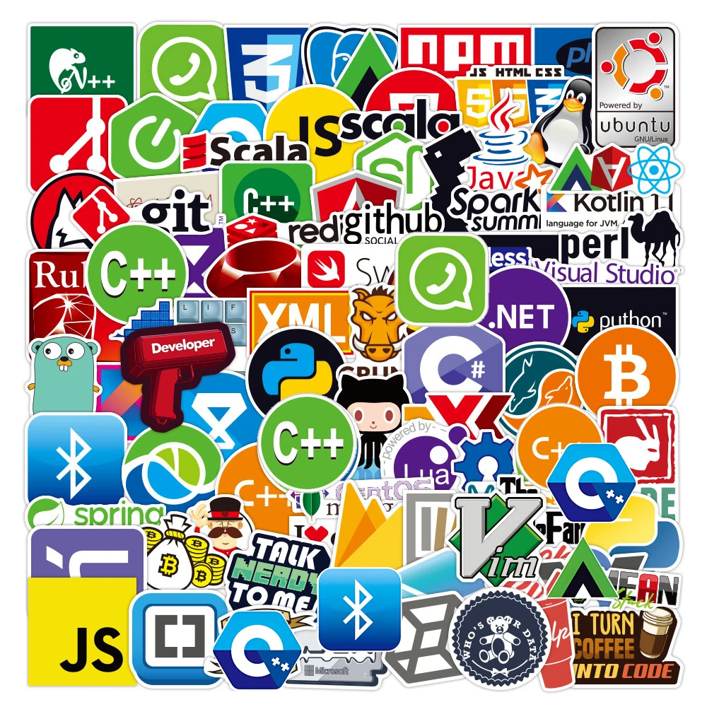 10/30/50/100 Uds. Pegatinas Divertidas de Programación de Redes, Calcomanías de Dibujos Animados de Internet Java Php para Laptop, Teléfono, Equipaje, Diario, Juguete