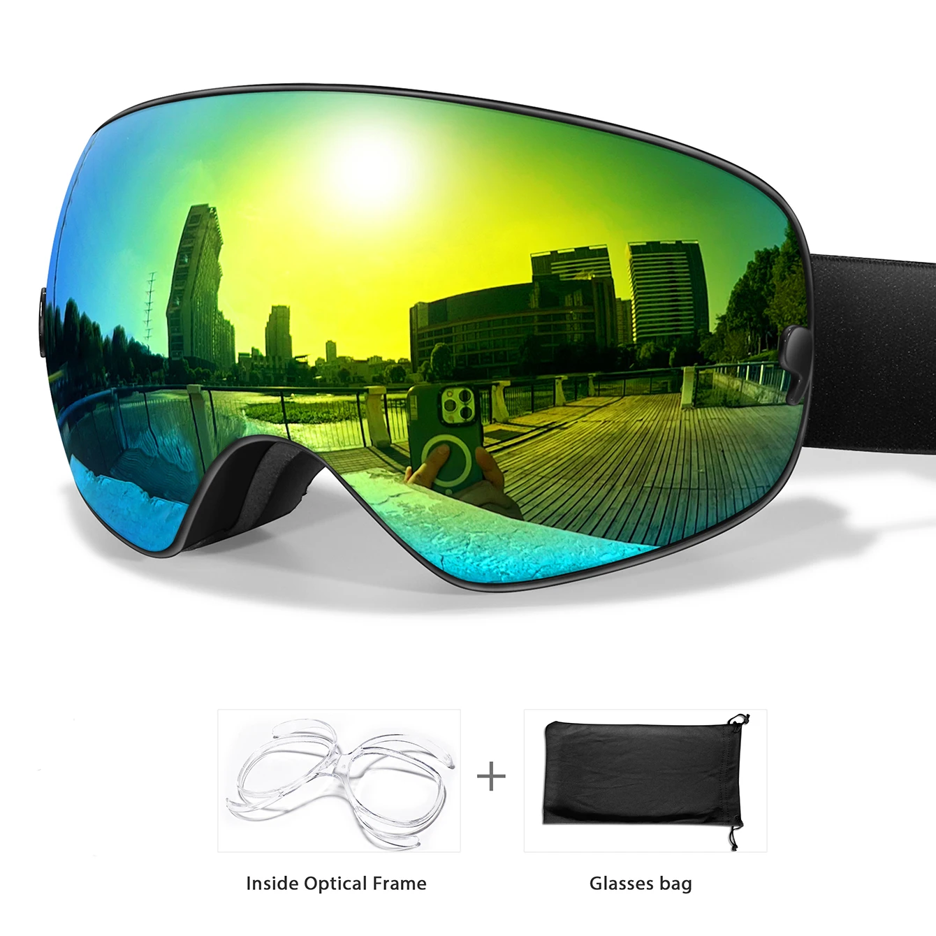 Lens Anti-Fog Ski Goggles for Men Women - Skiing Snowboard Outdoor Sports UV Protection