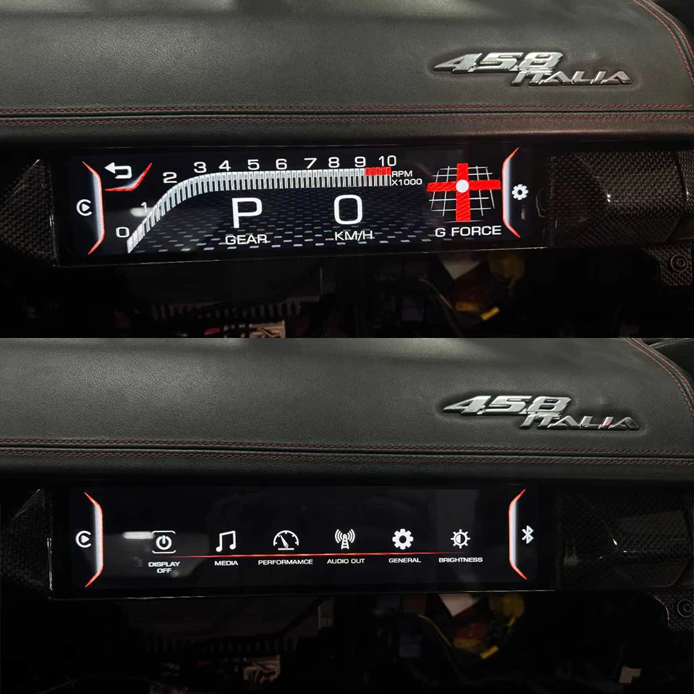 

ZWNAV Dashboard Car Passenger Instrument for Ferrari 458 Atmosphere Light Copilot Display Carplay Multimedia Mile KMH LHD/RHD