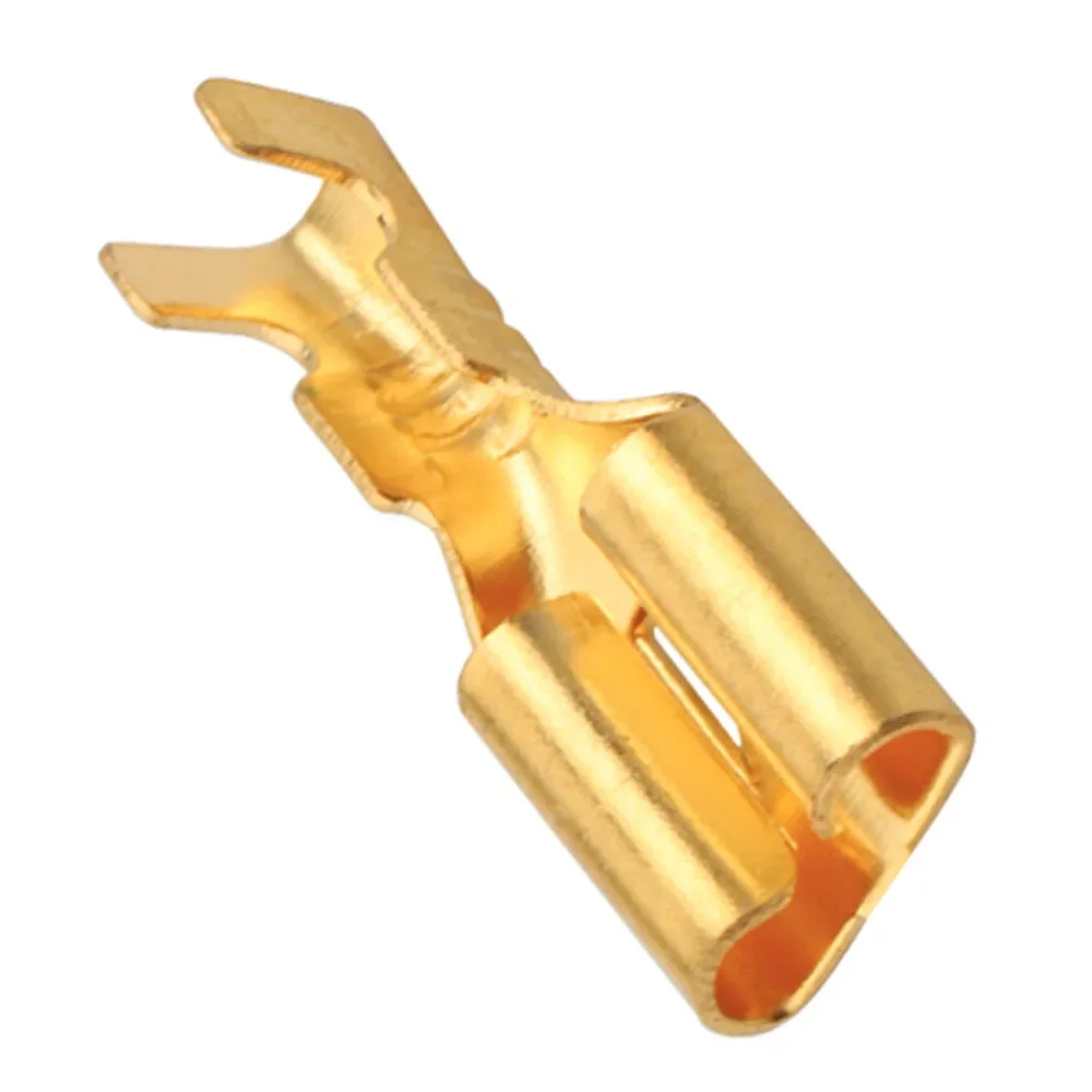 100pcs/Lot 4.8 series insulated terminal thickness 0.5 male insert Brass connectors car terminals DJ621-E4.8A 0.2-0.75mm2