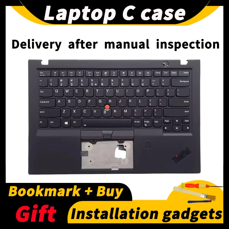 New for Lenovo ThinkPad X1 Carbon 6th 2018 C Case Palmrest + Backlit Keyboard + Fingerprint 01YR539